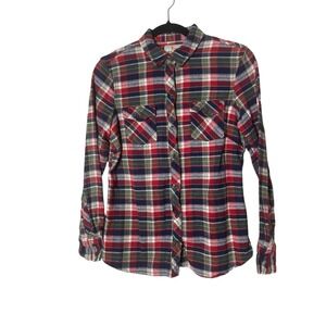 Field & Stream Women's 100% Cotton Flannel Button Up Shirt Size Medium Hiking